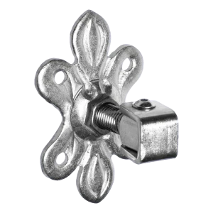 Regulovatelný kovaný závěs s ozdobným štítkem M20 160×105×6 mm ocelový pozinkovaný