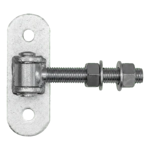 Regulovatelný závěs brány M18 s štítkem 140×50 mm – pozinkovaný