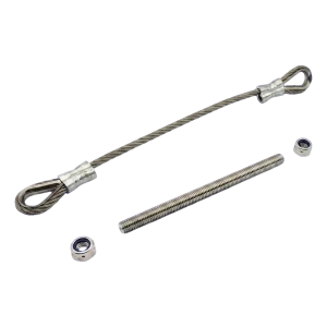 PSG Ocelové bezpečnostní lano pro křídlovou bránu 300 mm se závitovou tyčí M12