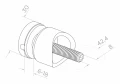 Bodový úchyt pro sklo 6-12mm fi 30/13/M8x40 AISI304 systém 42,4 satén 000-521 (3)