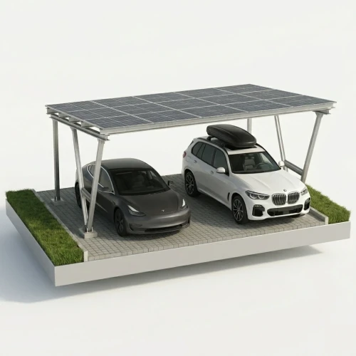 Přístřešek pro auto Fotovoltaická bouda VICA pro 2 vozidla SOLO Carport GPV-105-02 (1)