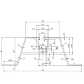 Hliníkový trapézový můstek H100 L330 s těsněním EPDM 2 mm pro montáž FV 001-779 (2)