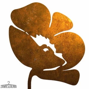 Zahradní dekorace Bijoux – dekorativní mák z corten oceli XL 14×96 cm