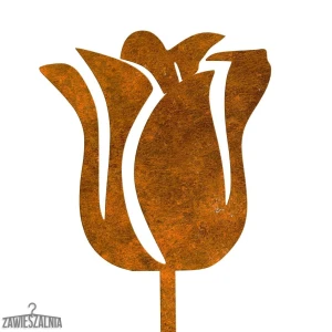 Zahradní dekorace – rzavý tulipán z cortenu 14×95 cm