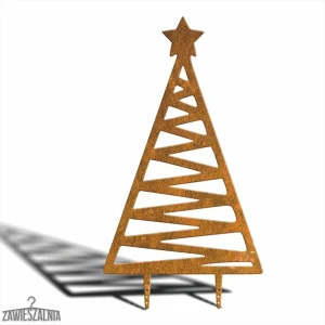 Zawieszalnia – zahradní dekorace vánoční stromek Zygzak XXL 92 cm z oceli Corten