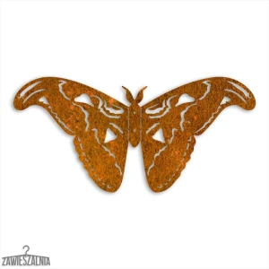 Zawieszalnia – 3D nástěnná dekorace Motýl Lišaj Atlas L 50 cm ocelový Corten
