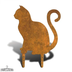 Zawieszalnia – zahradní plašič ptáků Sedící kočka L 38 cm, ocel Corten