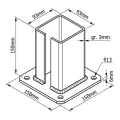 Ocelová patka pro plotový a bránový sloupek 100×100 mm zelená RAL 6005 000-791 (3)