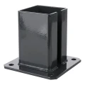 Ocelová patka pro plotový sloupek 100×100 mm – montážní patka grafit RAL 7016 000-792 (1)