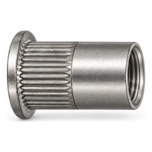 Nýtovací matice z oceli A2 s plochou hlavou M5×12 mm – karton 250 ks