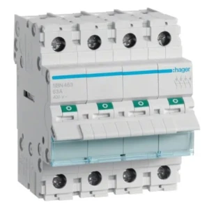 Hager Odpojovač izolačního spínače 3-fázový 4P 63A 400V AC