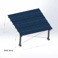 Přístřešek pro auto Fotovoltaická bouda pro 2 vozidla L 5,7m x 5,2m Carport GPV-101-14 (4)