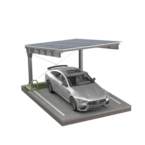 Přístřešek pro auto Fotovoltaická bouda pro 1 vozidlo L 5,7m x 3,3m Carport GPV-101-06