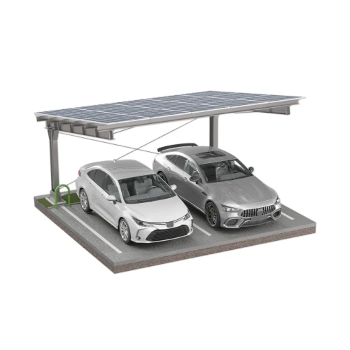 Přístřešek pro auto Fotovoltaická bouda pro 2 vozidla L 5,7m x 5,2m Carport GPV-101-14