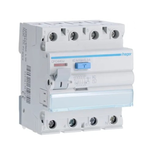Hager Zbytkový proudový jistič 3P+N 40A 300mA typ AC GPV-401-43
