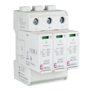 Přepěťová ochrana ETI PV DC Typ 1+2 (Třída B+C) 1200V 3P 12,5kA 4,4kV