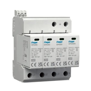 Hager Svodič přepětí Typ 1+2 (B+C) 4P 50kA 1,2kV
