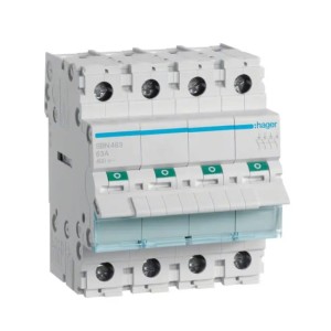 Hager Odpojovač izolačního spínače 3-fázový 4P 63A 400V AC