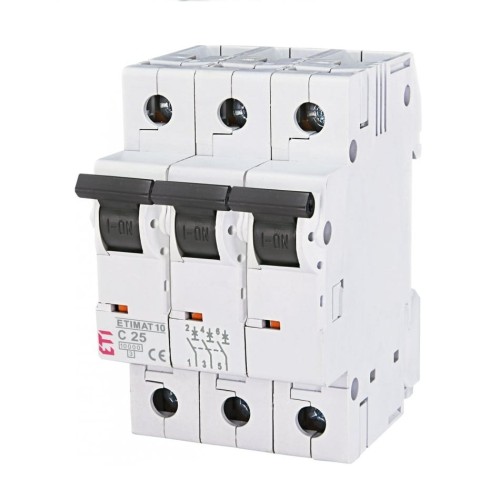 ETI Nadproudový jistič C 25A 3P 10kA GPV-401-133