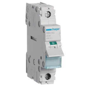 Hager Izolační odpínač 1-fázový 1P 40A 230V AC
