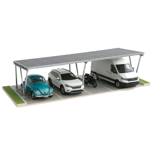 Přístřešek pro auto Fotovoltaická bouda VICA pro 4 vozidla Carport 2x2 moduly GPV-105-04