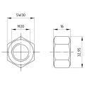 Šestihranná matice M20 DIN 934 A2-70 000-051 (2)
