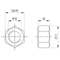 Šestihranná matice M12 DIN 934 A4-80 000-067 (2)