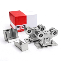 Sada pojezdů pro posuvnou bránu: 2× pojezd (5-kladkový. kov) + příslušenství