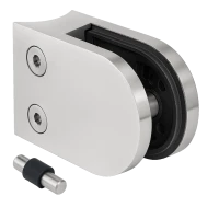 Držák skla 50x40x26 mm s pinem, sklo 6-10,76 mm, AISI 304, systém 42,4 mm, satén