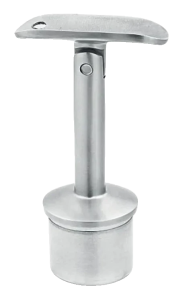 Kloubová lepená podpěra zábradlí fi 42,4 mm, trn fi 14 mm, H80, AISI 304, satén, systém 42,4 mm (24 ks)