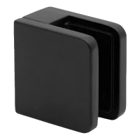 Bodový držák skla 45x45x26 mm, černý, sklo 6-10,76 mm, zamak, plochý systém, lakovaný