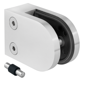 Držák skla 50x40x26 mm. pin, sklo 6-10,76 mm, AISI 304, plochý systém, satén