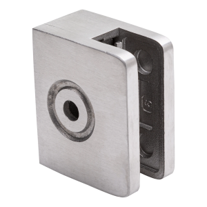 Koncový držák skla 60x50x28 mm sklo 8-10 mm, AISI 304 satén plochý systém
