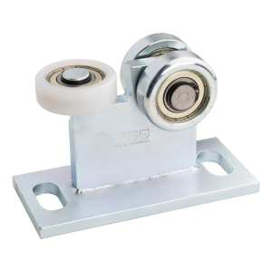 Pojezdný vozík 70 pro závěsnou bránu 2 ocelové kladky a 1 z plastu - široká základna