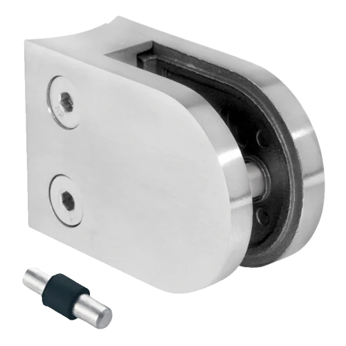 Držák skla 50x40x26 mm s pinem, sklo 6-10,76 mm, AISI 304, systém 42,4, lesk 000-264 (1)