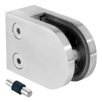 Držák skla 50x40x26 mm pin sklo 6-10,76 mm AISI 316 systém plochý satén