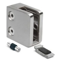 Držák skla 6-10,76 mm 45x45x26 mm konzola a pin AISI 304 systém plochý lesk