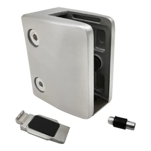 Držák skla 12-17,52 mm konzola a pin 65x55x37 mm AISI 304 plochý systém satén