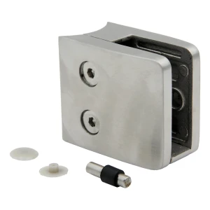Držák skla 8-12,76 mm 52x52x32 mm konzola a pin AISI 304 systém 42,4 mm satén