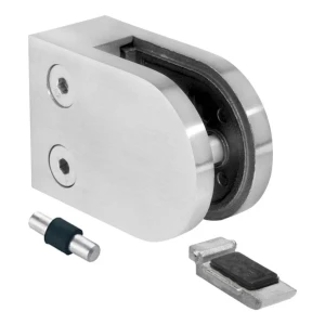 Držák skla 6-12,76 mm 63x45x30 mm konzola a pin AISI 304 plochý systém satén