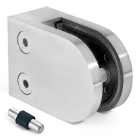 Držák skla 6-10,76 mm 50x40x26 mm pin AISI 304 systém plochý lesk
