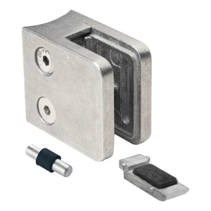 Držák skla 6-10,76 mm 45x45x26 mm konzoly a pin zamak systém 42,4 mm surový