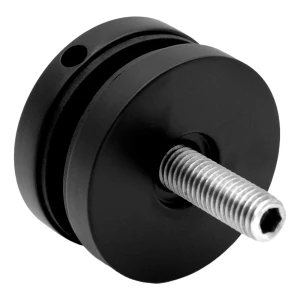 Bodový držák na sklo 8-17,52 mm fi 50/8/M10x50 AISI 304 systém plochý černý