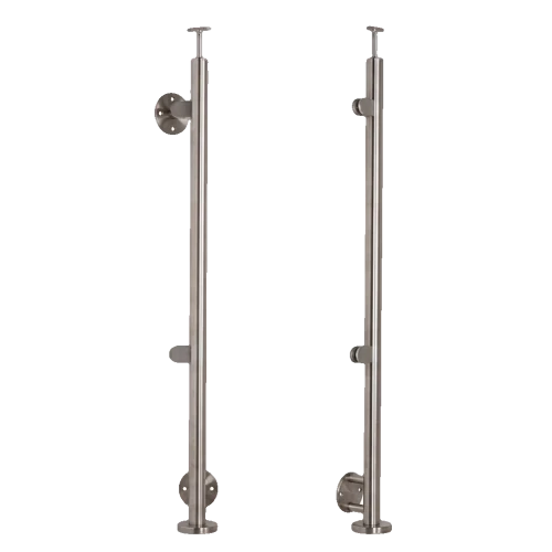 Levý koncový sloupek fi 42,4x1230mm AISI304 boční kotvení satén 000-525 (1)