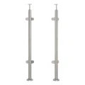 Rohový sloupek zábradlí pro sklo ø 42,4x1060/1102,4mm 4 držáky broušený 000-559 (1)