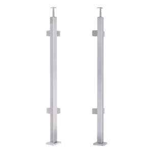 Rohový sloupek zábradlí 40x40x1060/1100mm 4 úchyty pro sklo AISI 304