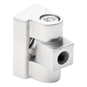 Závěs 180° pro držák na sklo 45 x 45 x 26 mm plochý systém AISI304, satén