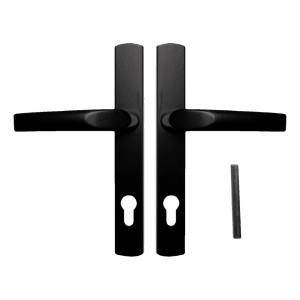 PSG – klika hliníková černá se štítkem 234×32 mm, rozteč 72 mm