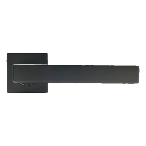 PSG Genova – černá dveřní klika s čtvercovým štítkem, nerezová ocel