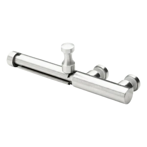 Závor pro skleněnou bránu ocelový AISI 304 ø20 mm satén – montáž na zašroubování